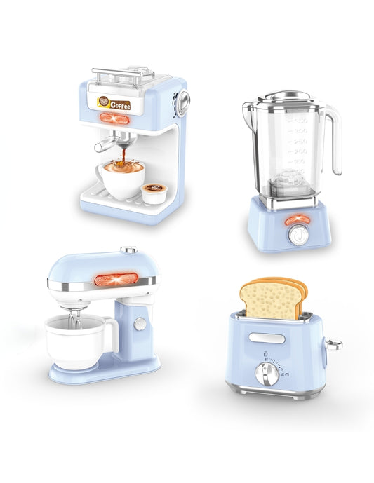 PINGÜE® Role Play | Paquete de 4 piezas de accesorios de cocina estilo Trendy | Color Azul Pastel | Juguetes Niños y Niñas