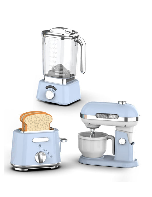 PINGÜE® Role Play | Paquete de 3 piezas de accesorios de cocina estilo Trendy | Color Azul Pastel | Juguetes Niños y Niñas