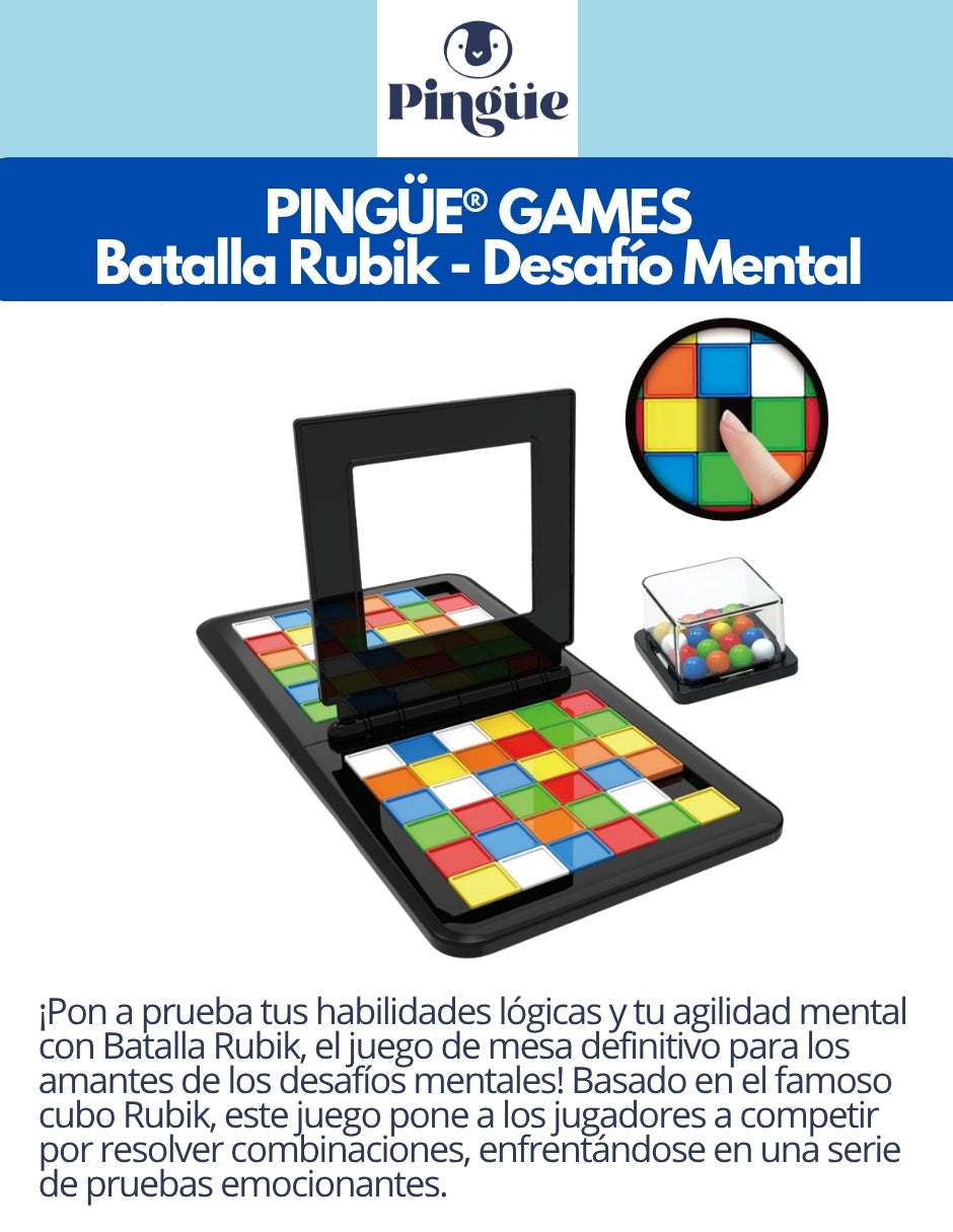 PINGÜE® Games STEM | Juego de Mesa Batalla Rubik, Desafío Mental | Juegos de Mesa para toda la Familia