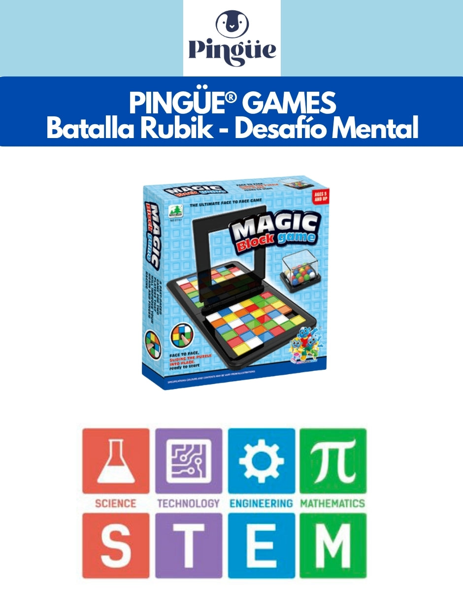 PINGÜE® Games STEM | Juego de Mesa Batalla Rubik, Desafío Mental | Juegos de Mesa para toda la Familia