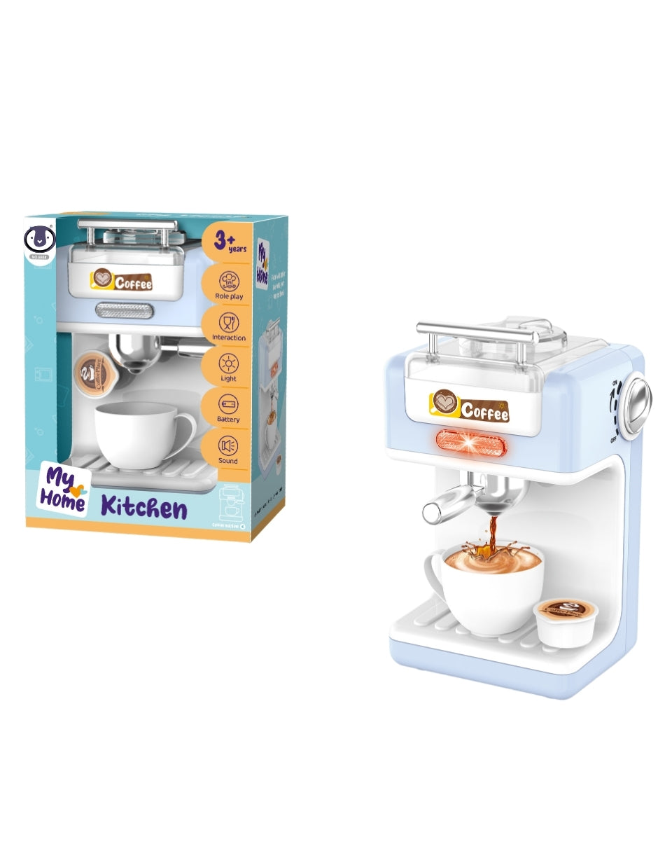 PINGÜE® Role Play | Set a escala de cafetera estilo Trendy | Color azul pastel | Juguetes Niños y Niñas