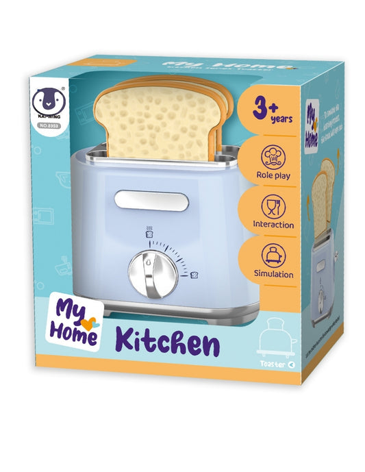 PINGÜE® Role Play | Set de Tostador a Escala | Estilo Trendy tipo SMEG/KitchenAid | Azul Pastel
