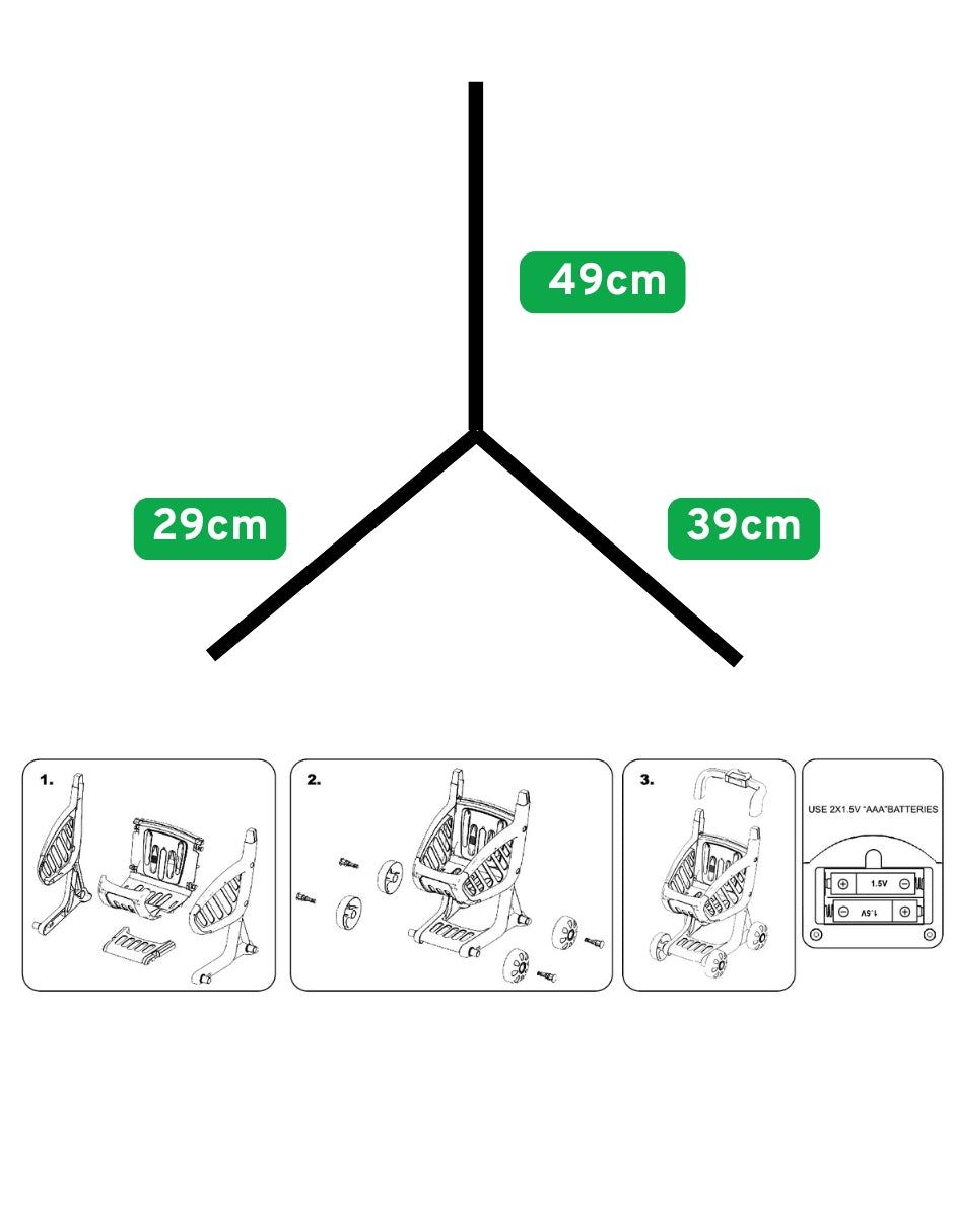 PINGÜE® Role Play | Set a Escala Carrito de Compras de Supermercado, 42 Piezas con Música, Luces y Sonidos, Tamaño 39x29x49 cm, Edad 3+. Juguetes Niñas