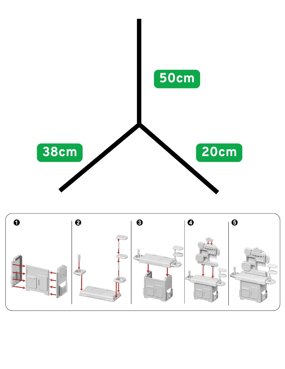 PINGÜE® Role Play | Set de Cocina de Juguete con 53 Piezas | Fácil de instalar, con variedad de accesorios. Tamaño 38x20x50. Edad 3+. Juguetes Niñas