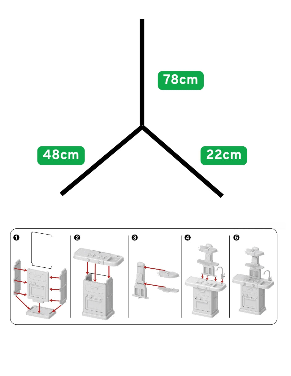 PINGÜE® Role Play | Set de Cocina de Juguete a Escala con 64 Piezas, Luces y Sonidos | Horno con luz, espacio de almacenamiento y gran variedad de accesorios. Tamaño 48x22x78. Edad 3+. Juguetes Niñas