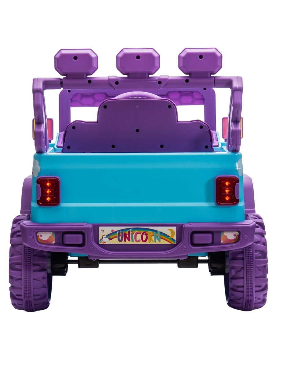 PINGÜE® Montable Eléctrico Niños Jeep Unicornio 12V 7AH | Control Remoto 2.4 GHz | Batería 12V 7AH |8 Km/h | 2 Motores 35W |Luces LED, Música, Radio|