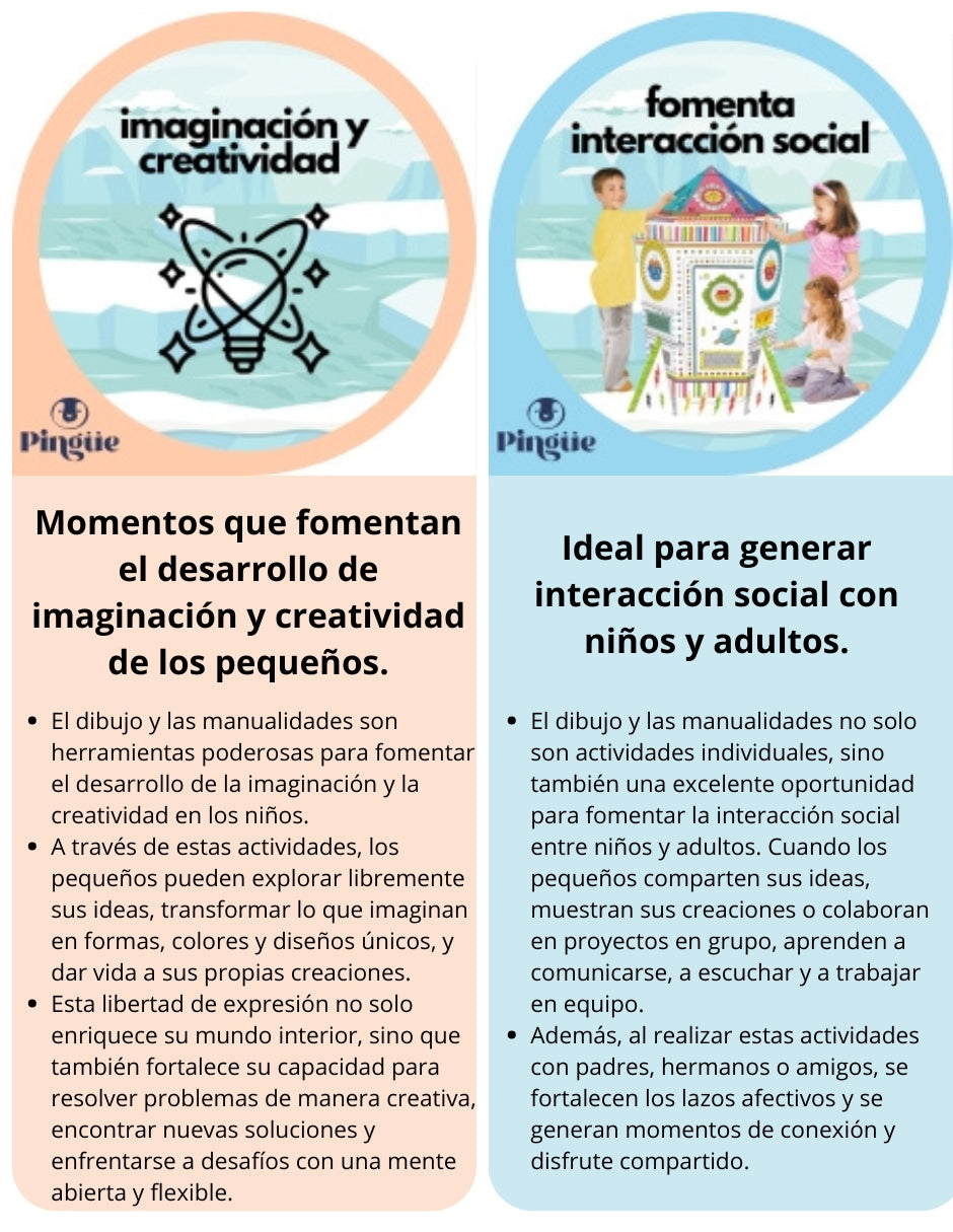 PINGÜE® DIY Doodle | Elefante 34x22x14 | Elefante Armable de Cartón para Niños | Apto para Pintar | Incluye 6 Marcadores de Colores | Uso Interior y Exterior | Pulpa Vegetal Amigable al Medio Ambiente | Juguetes Niños y Niñas | Juguete Educativo