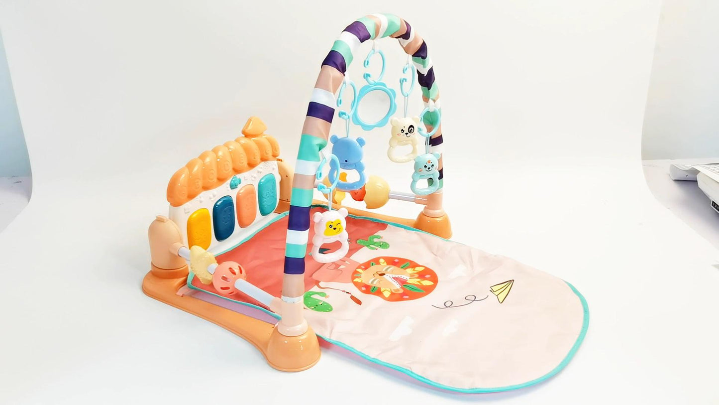 PINGÜE® Bebés | Gimnasio interactivo con tapete musical para bebé | Estimulación temprana con luces, sonidos y pataditas.