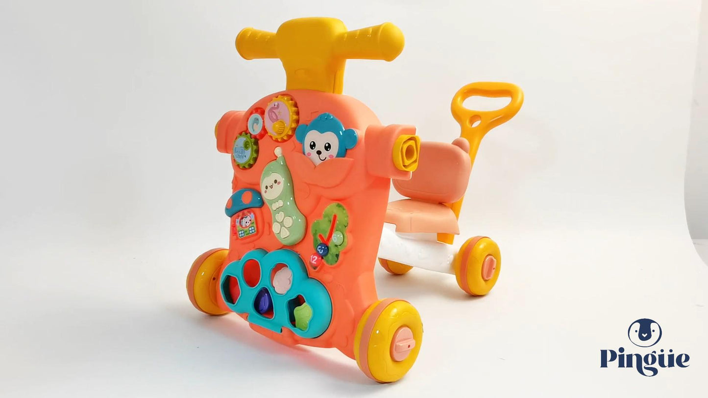 PINGÜE® Bebés | Andadera para bebé multifuncional con música para el aprendizaje y desarrollo del bebé | 3 en 1: Scooter, Andadera y Push Car | Juguete educativo interactivo.