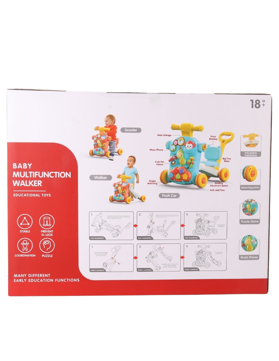 PINGÜE® Bebés | Andadera para bebé multifuncional con música para el aprendizaje y desarrollo del bebé | 3 en 1: Scooter, Andadera y Push Car | Juguete educativo interactivo.