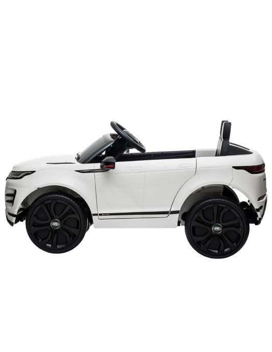 PINGÜE® Montable Eléctrico para Niños| Range Rover® Evoque Licencia Oficial |Control Remoto 2.4Ghz | Batería 12V 4.5AH | USB Música Radio Luz LED | 2 Motor 25W | WHITE