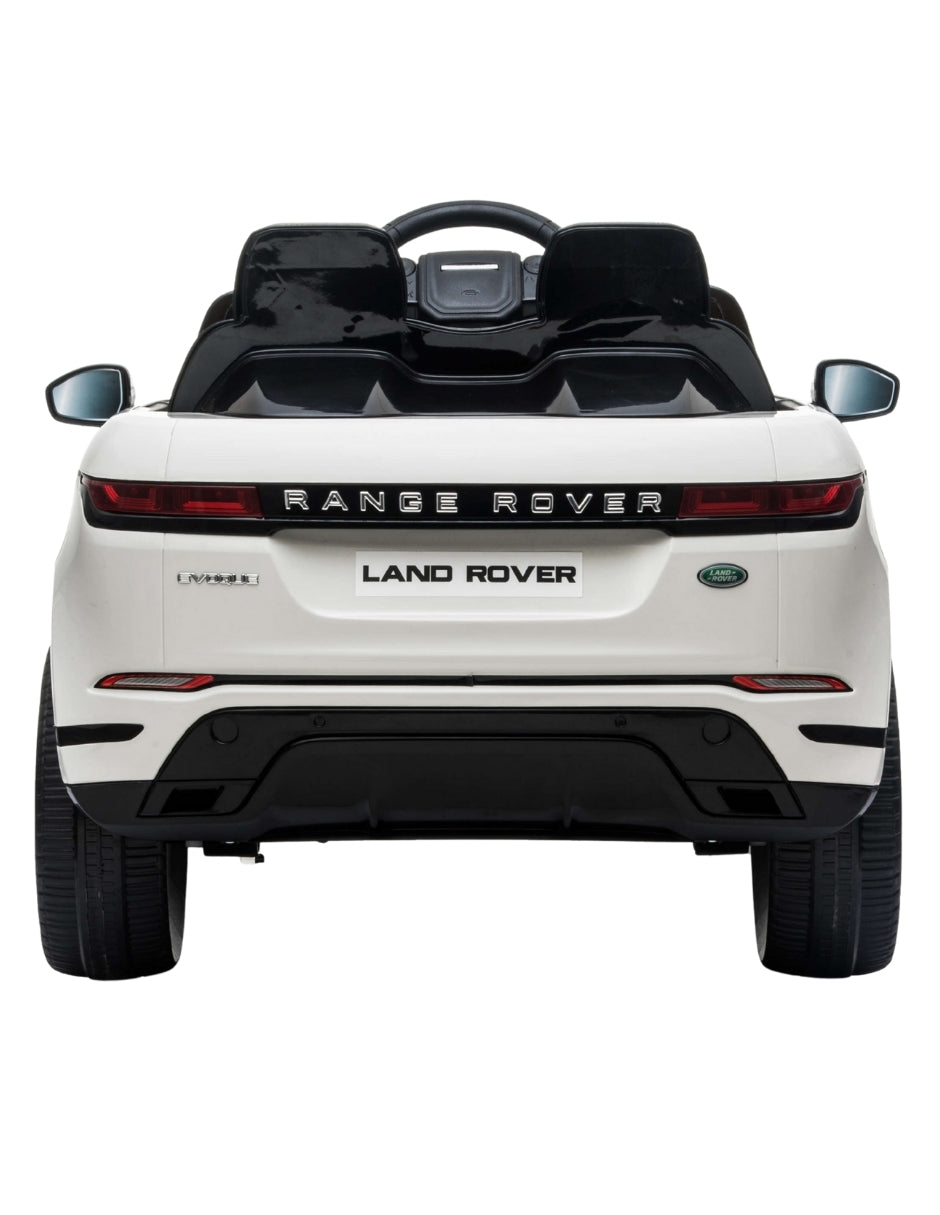 PINGÜE® Montable Eléctrico para Niños| Range Rover® Evoque Licencia Oficial |Control Remoto 2.4Ghz | Batería 12V 4.5AH | USB Música Radio Luz LED | 2 Motor 25W | WHITE
