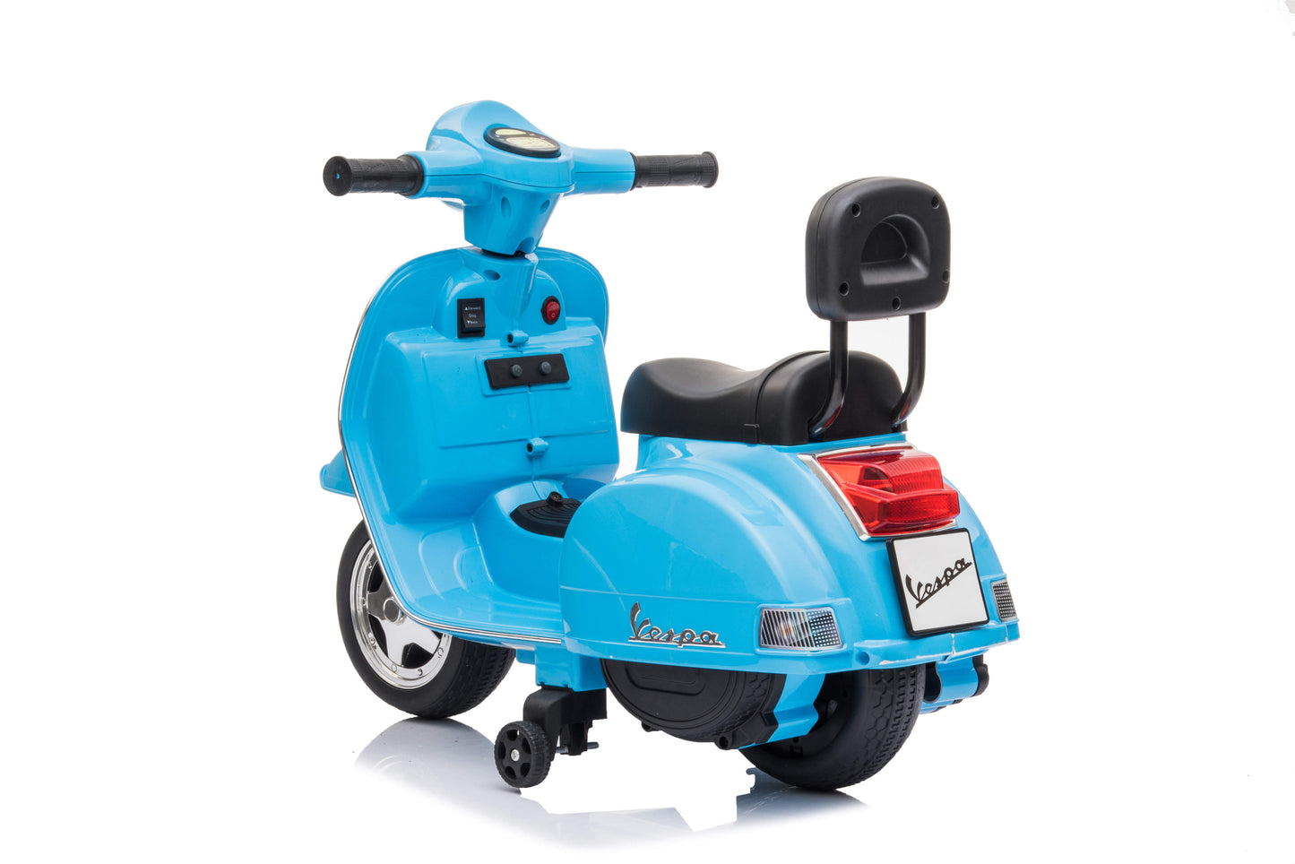 PINGÜE® Motocicleta Montable Eléctrica para Niños Vespa PX150 - Licencia Oficial | Batería 6V 4.5AH |Música, Pedal, Suspensión de Resorte | Ruedas de Soporte y Balance