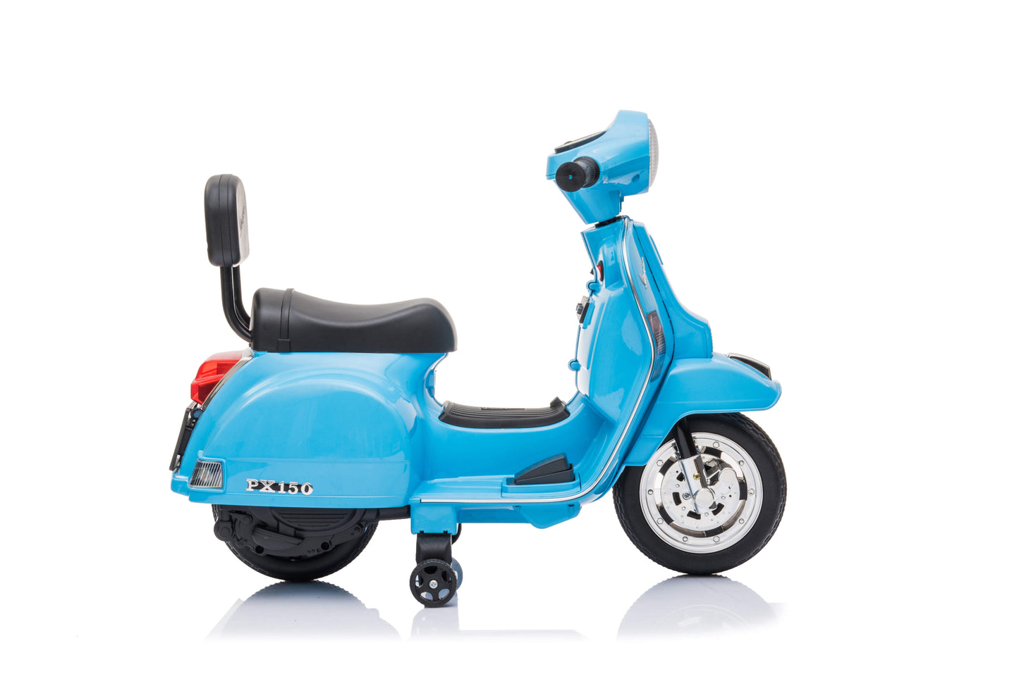 PINGÜE® Motocicleta Montable Eléctrica para Niños Vespa PX150 - Licencia Oficial | Batería 6V 4.5AH |Música, Pedal, Suspensión de Resorte | Ruedas de Soporte y Balance