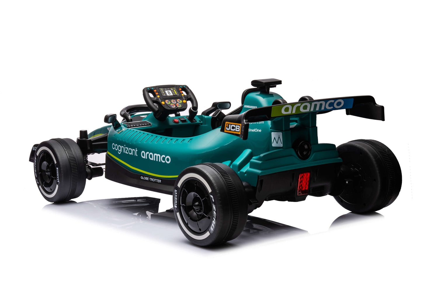 PINGÜE® Montable Go-Kart Eléctrico Niños Aston Martin Formula 1 Team AMR23 - Licencia Oficial | Control Remoto 2.4 GHz | Batería 12V 7AH |8 Km/h | 2 Motores 550 de 12,000 RPM |Luces LED, Música, Radio|