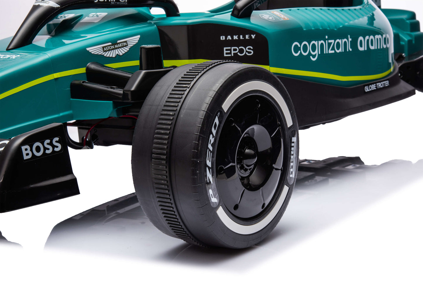 PINGÜE® Montable Go-Kart Eléctrico Niños Aston Martin Formula 1 Team AMR23 - Licencia Oficial | Control Remoto 2.4 GHz | Batería 12V 7AH |8 Km/h | 2 Motores 550 de 12,000 RPM |Luces LED, Música, Radio|