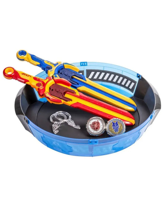 Infinity Nado VI | Set de Batalla Fury Wave Dragon vs Blazing War Bear | Infinity Nado | Playset | Edición de Lujo | Trompos Metálicos | Lanzadores Magnéticos | 2 Jugadores |