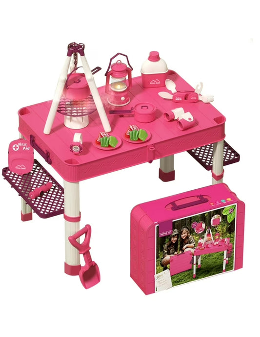 PINGÜE® Outdoors and Sports | Juego de Campamento Infantil | Mesa de Campamento Infantil | Mesa Exterior y Accesorios de Juego | Juguetes Niños y Niñas
