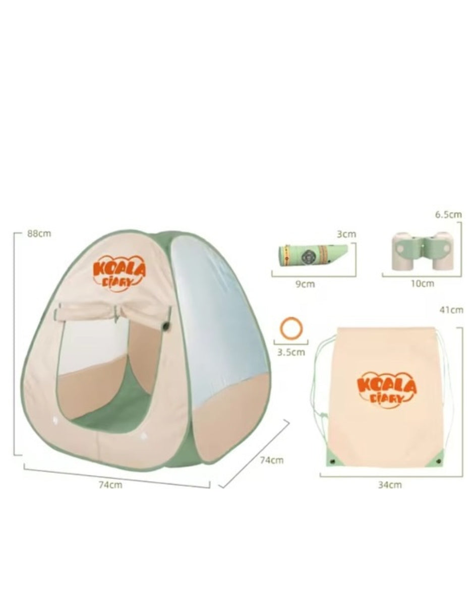 PINGÜE® Outdoors and Sports | Set Infantil | Juego de Campamento Infantil | Casa de Campaña y Accesorios, Color Verde | Juguetes Niños y Niñas
