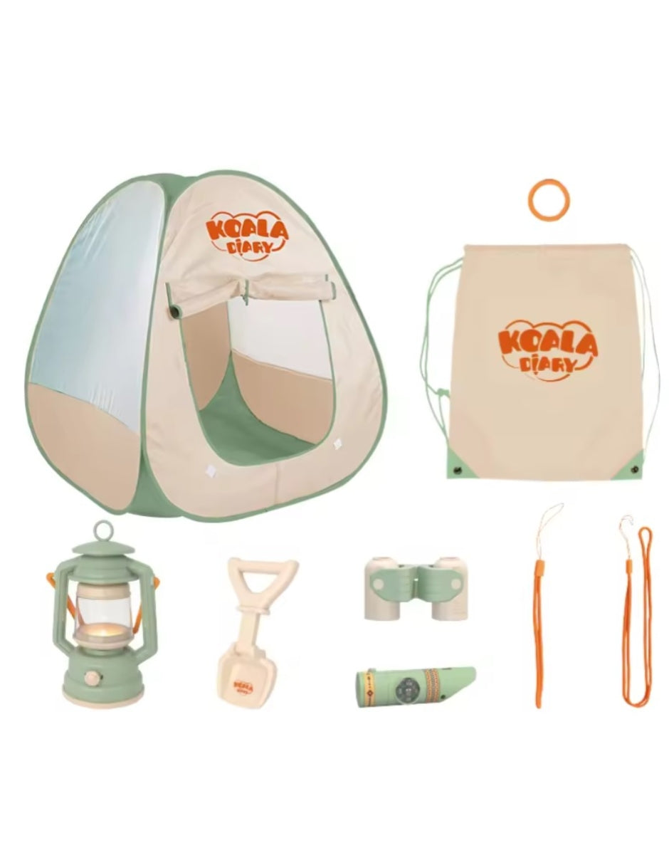PINGÜE® Outdoors and Sports | Set Infantil | Juego de Campamento Infantil | Casa de Campaña y Accesorios, Color Verde | Juguetes Niños y Niñas