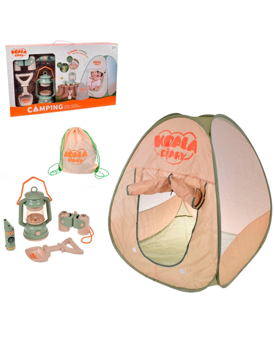 PINGÜE® Outdoors and Sports | Set Infantil | Juego de Campamento Infantil | Casa de Campaña y Accesorios, Color Verde | Juguetes Niños y Niñas