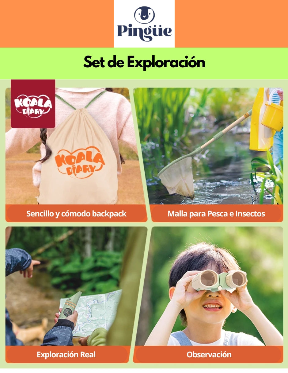 PINGÜE® Outdoors and Sports | Juego de Campamento Infantil | Caja de Almacenamiento para Camping y Exploración | Baúl y Accesorios para Jugar al Aire Libre | Juguetes Niños y Niñas