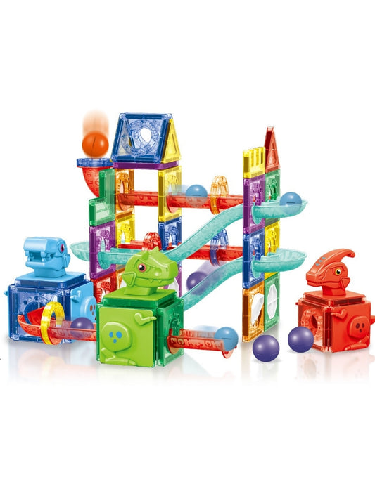 PINGÜE® Magnetic | Set de Bloques de Construcción Magnéticos 3D | 115 Piezas | Mod. Parque de Dinosaurios | STEM | Juguetes Niños y Niñas.