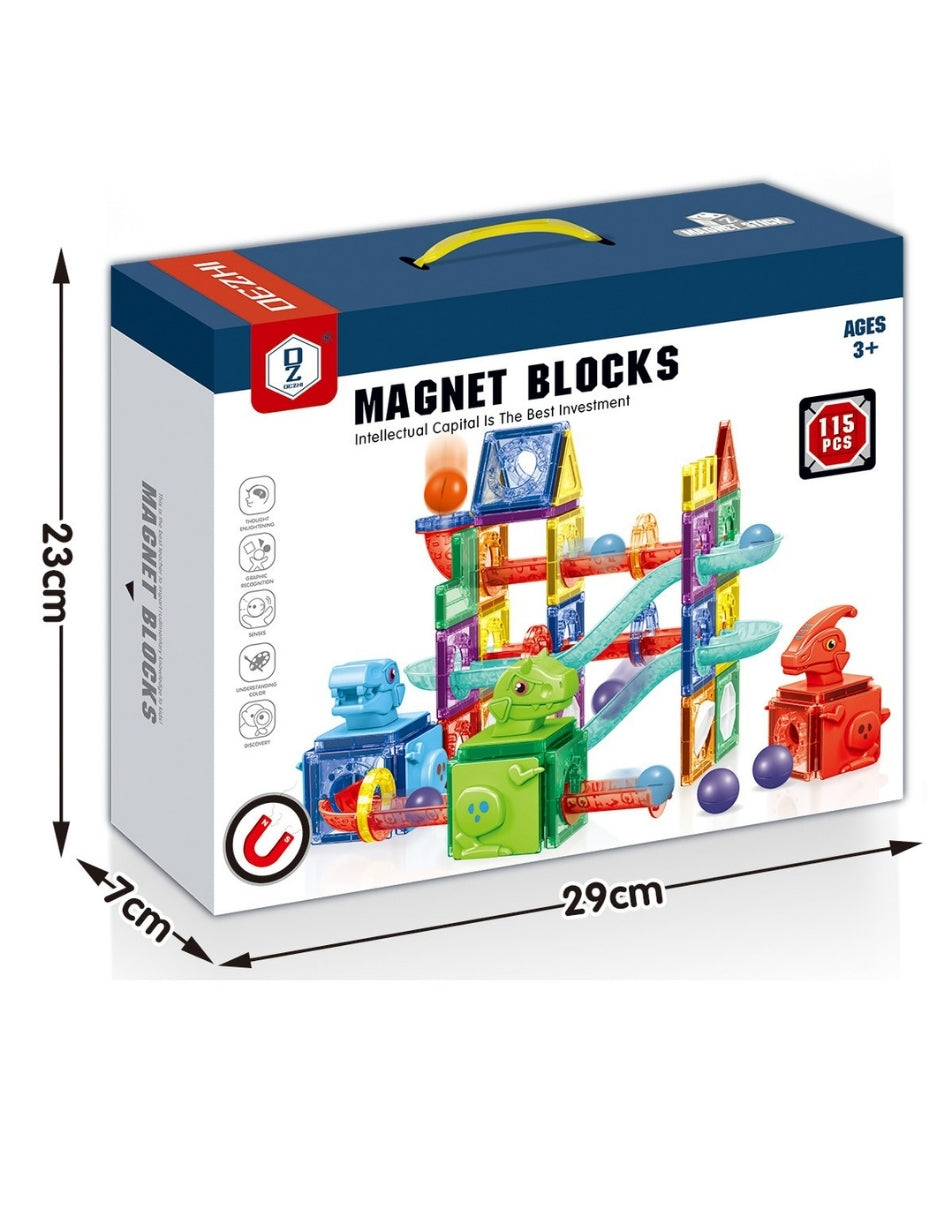 PINGÜE® Magnetic | Set de Bloques de Construcción Magnéticos 3D | 115 Piezas | Mod. Parque de Dinosaurios | STEM | Juguetes Niños y Niñas.