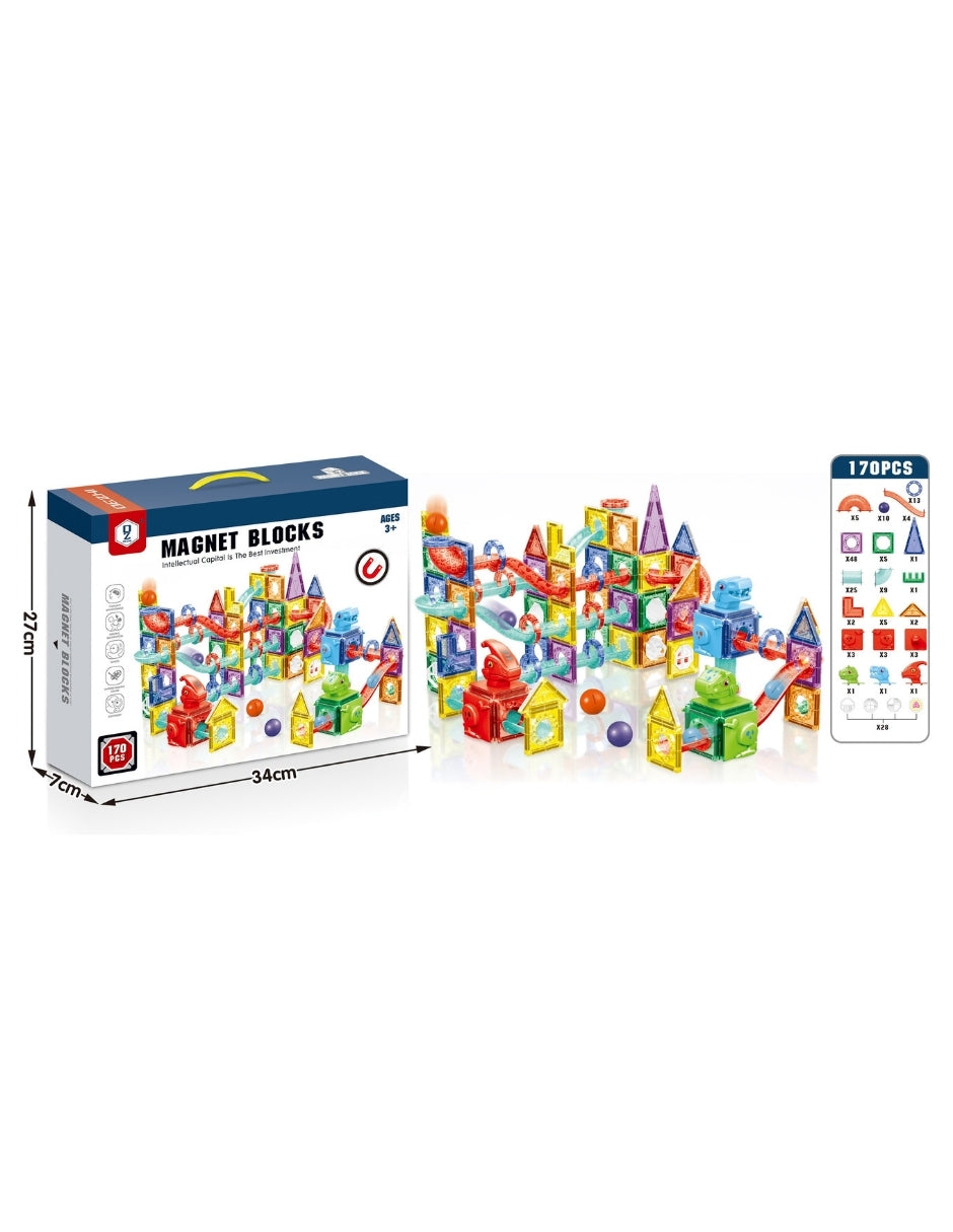PINGÜE® Magnetic | Set de Bloques de Construcción Magnéticos 3D | 170 Piezas | Mod. Parque de Dinosaurios | STEM | Juguetes Niños y Niñas.