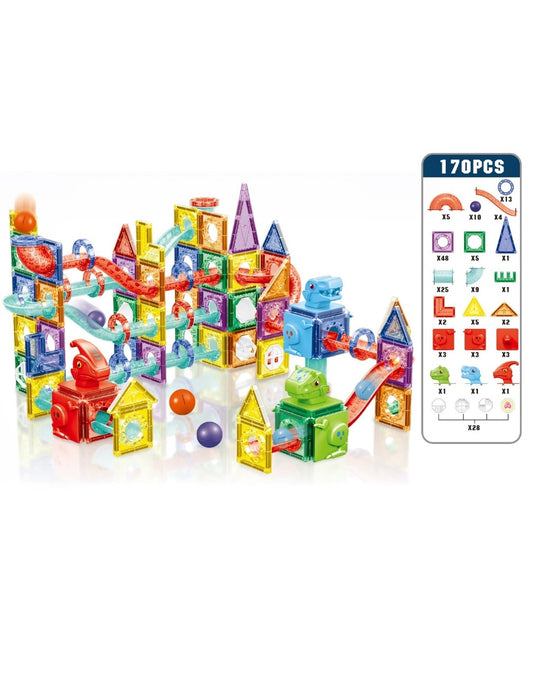 PINGÜE® Magnetic | Set de Bloques de Construcción Magnéticos 3D | 170 Piezas | Mod. Parque de Dinosaurios | STEM | Juguetes Niños y Niñas.