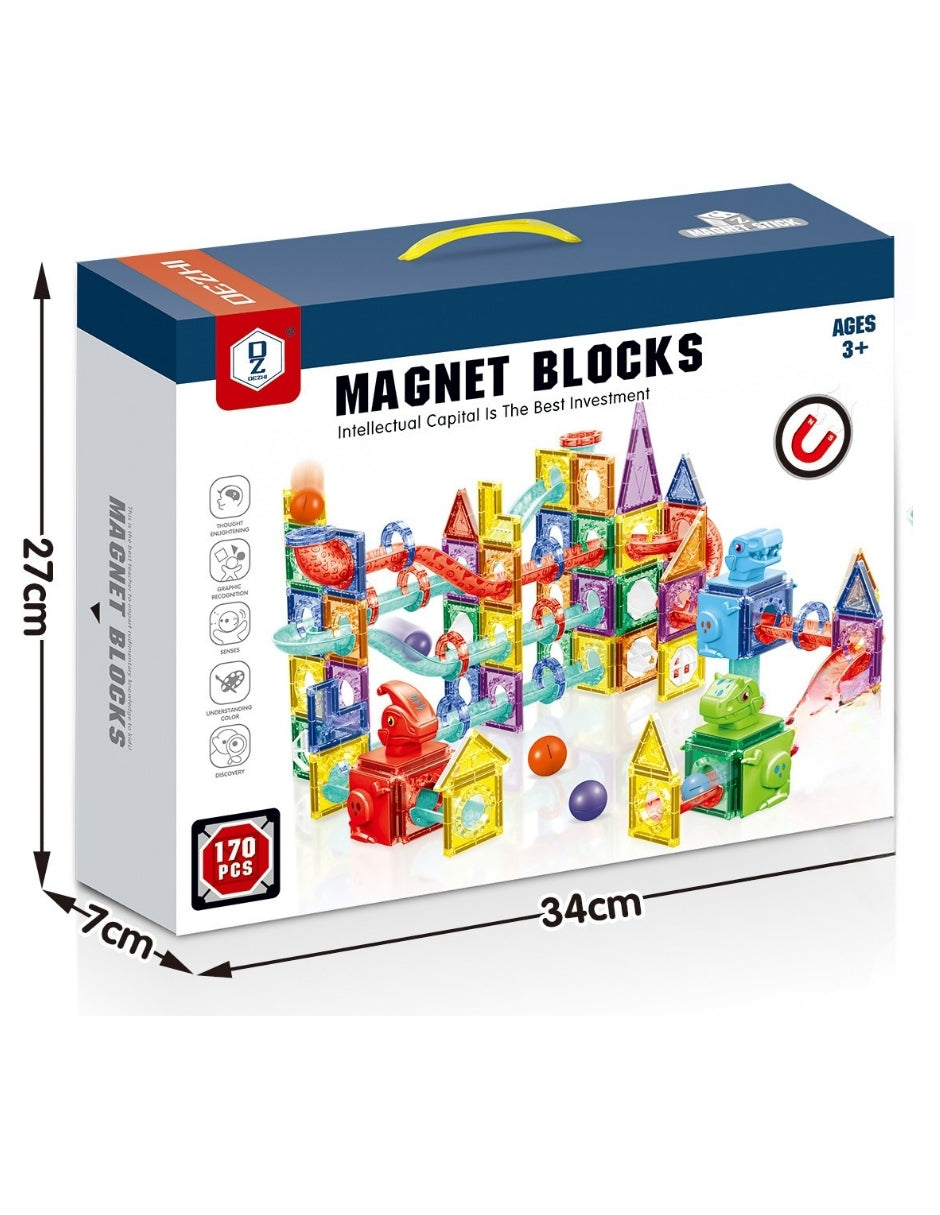 PINGÜE® Magnetic | Set de Bloques de Construcción Magnéticos 3D | 170 Piezas | Mod. Parque de Dinosaurios | STEM | Juguetes Niños y Niñas.
