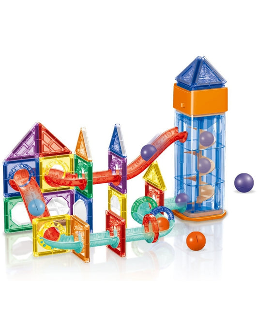 PINGÜE® Magnetic | Set de Bloques de Construcción Magnéticos 3D | 61 Piezas | Mod. Toboganes con Elevador | STEM | Juguetes Niños y Niñas