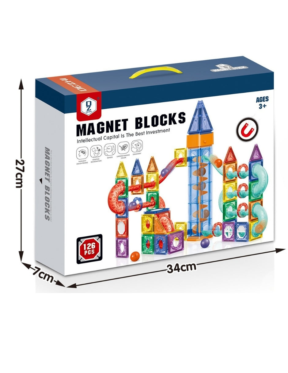 PINGÜE® Magnetic | Set de Bloques de Construcción Magnéticos 3D | 126 Piezas | Mod. Parque de Diversiones | STEM | Juguetes Niños y Niñas.