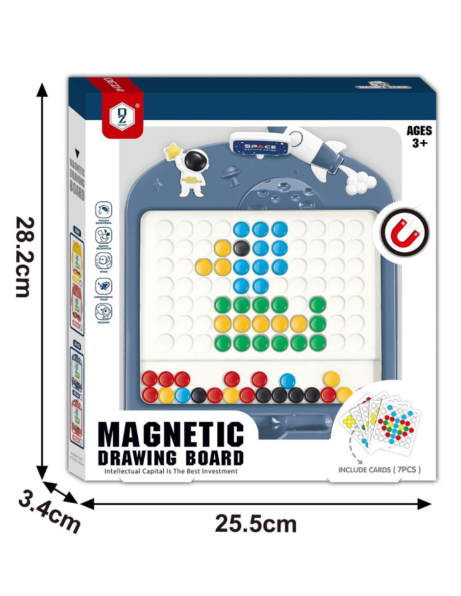 PINGÜE® Magnetic | Tablero de Dibujo Magnético Grande para Niños | 52 Cuentas y 7 Tarjetas de Dibujo | Juguete Educativo para Preescolares (3+ años) | STEM | Juguetes Niños y Niñas.
