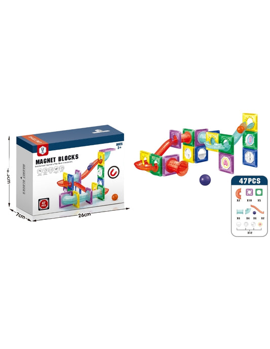PINGÜE® Magnetic | Set de Bloques de Construcción Magnéticos 3D | 47 Piezas | Incluye Túneles y Toboganes | STEM | Juguetes Niños y Niñas.