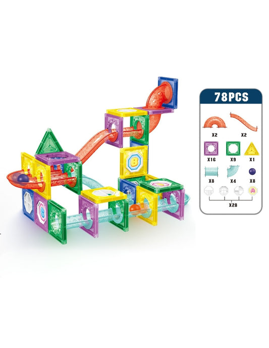PINGÜE® Magnetic | Set de Bloques de Construcción Magnéticos 3D | 78 Piezas | Mod. Toboganes | STEM | Juguetes Niños y Niñas.