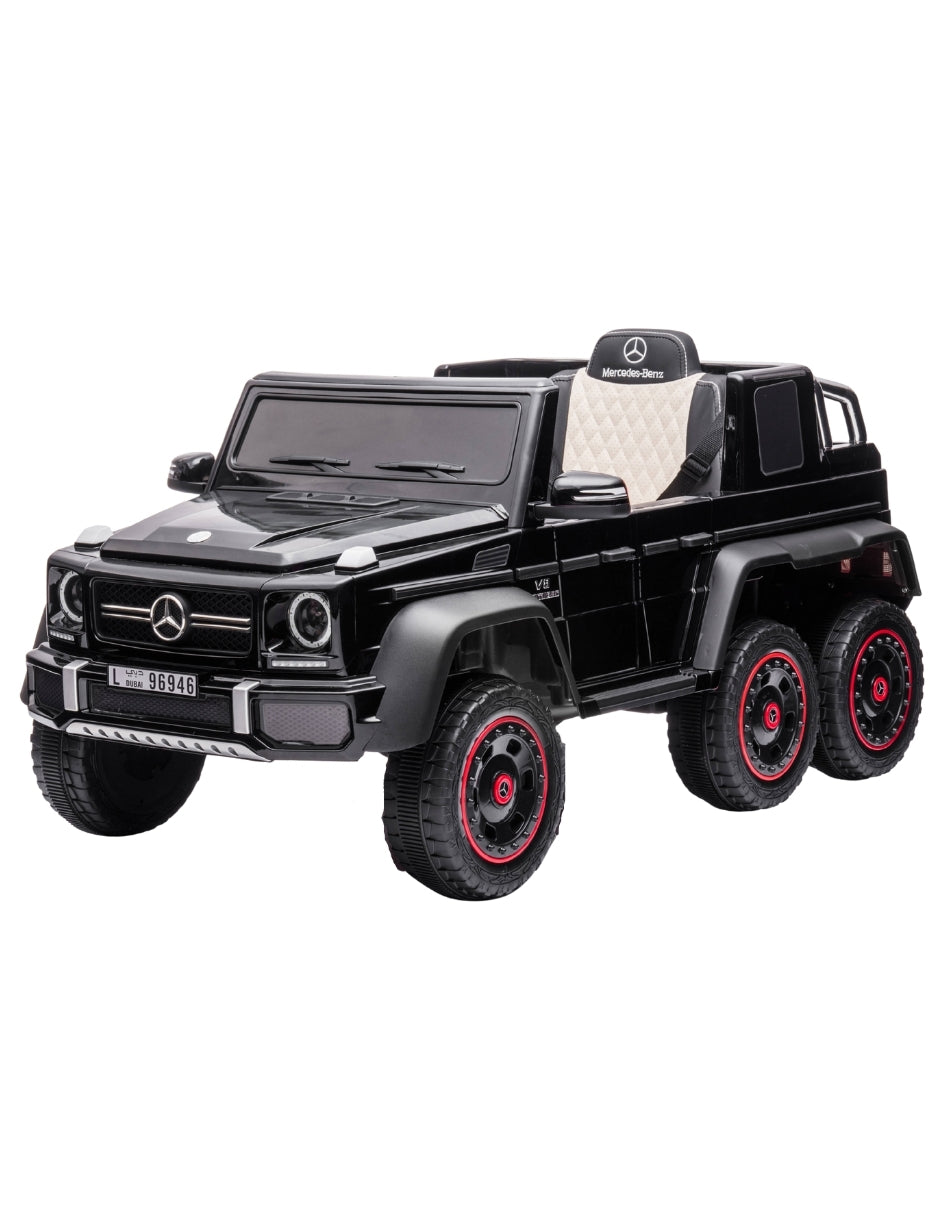 PINGÜE® Montable Eléctrico Niños Mercedes Benz®  G63 AMG 6X6 Licencia Oficial | Control Remoto 2.4 GHz | Batería 12V 7AH |8 Km/h | 2 Motores 35W | Luces LED, Música, Radio| BLACK