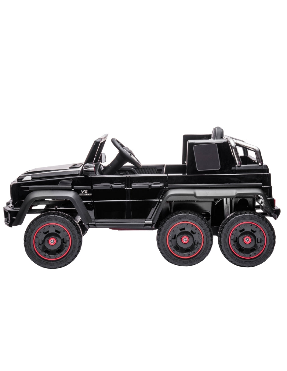 PINGÜE® Montable Eléctrico Niños Mercedes Benz®  G63 AMG 6X6 Licencia Oficial | Control Remoto 2.4 GHz | Batería 12V 7AH |8 Km/h | 2 Motores 35W | Luces LED, Música, Radio| BLACK