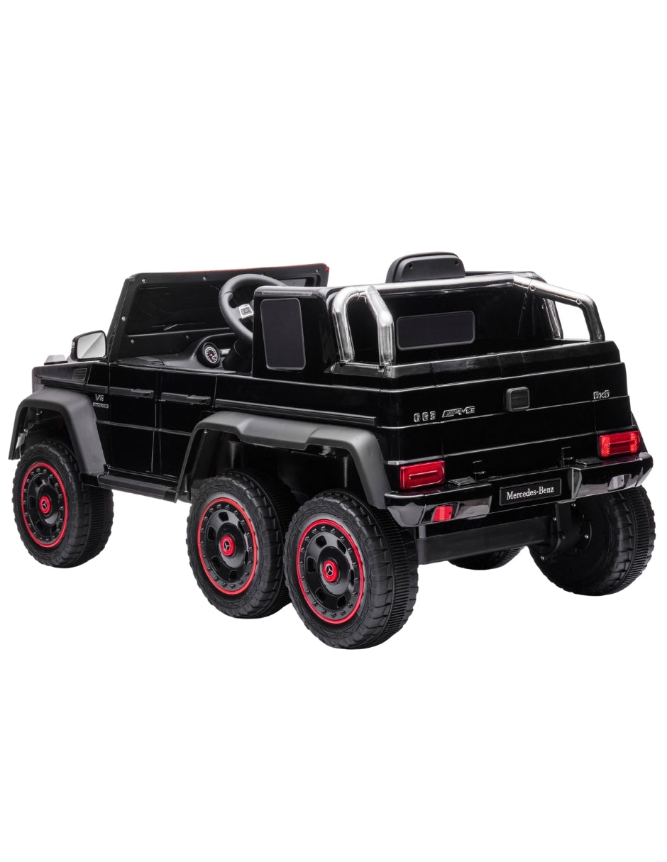 PINGÜE® Montable Eléctrico Niños Mercedes Benz®  G63 AMG 6X6 Licencia Oficial | Control Remoto 2.4 GHz | Batería 12V 7AH |8 Km/h | 2 Motores 35W | Luces LED, Música, Radio| BLACK