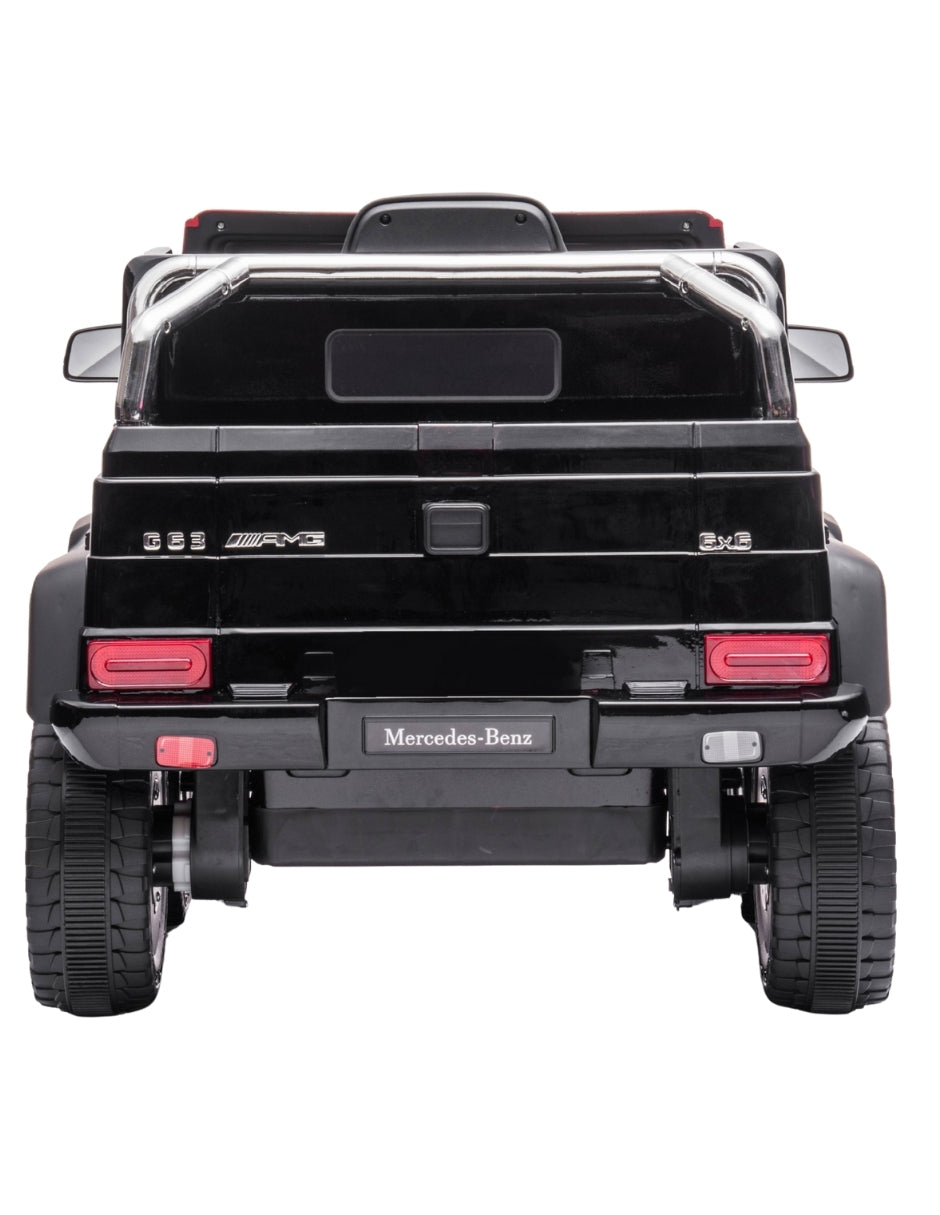 PINGÜE® Montable Eléctrico Niños Mercedes Benz®  G63 AMG 6X6 Licencia Oficial | Control Remoto 2.4 GHz | Batería 12V 7AH |8 Km/h | 2 Motores 35W | Luces LED, Música, Radio| BLACK