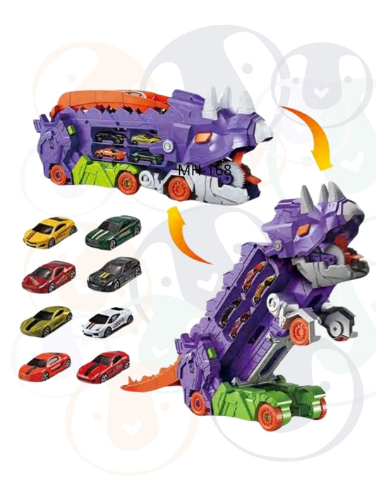 PINGÜE® City & Speed | Pista Dino Track para Niños | Set de Transporte y Almacenamiento | Alta Velocidad, Para Vehículos 1:64 | Morado | Tamaño 63x14x31 | Juguetes Niños estilo Hot Wheels