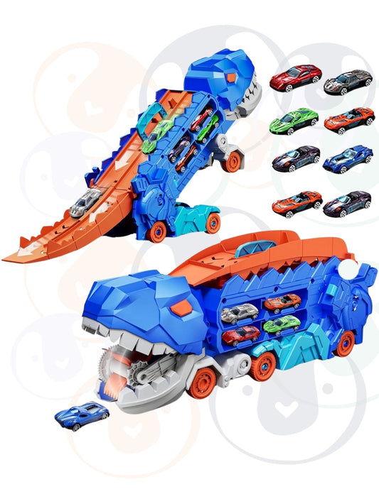 PINGÜE® City & Speed | Pista Dino Track para Niños | Set de Transporte y Almacenamiento | Alta Velocidad, Para Vehículos 1:64 | Azul | Tamaño 63x14x31 | Juguetes Niños estilo Hot Wheels.