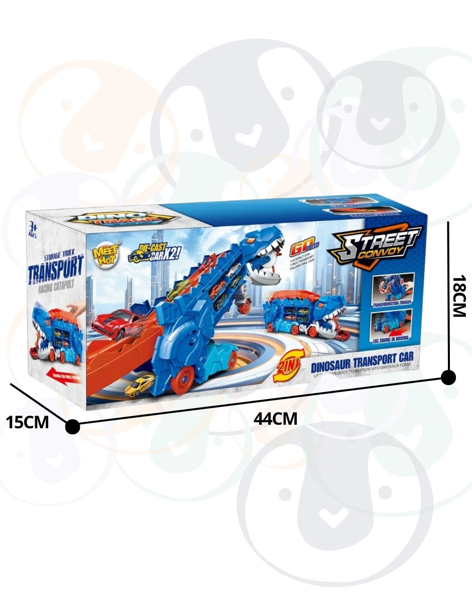 PINGÜE® City & Speed | Pista Dino Track para Niños | Set de Transporte y Almacenamiento | Alta Velocidad, Para Vehículos 1:64 | Azul | Tamaño 63x14x31 | Juguetes Niños estilo Hot Wheels.