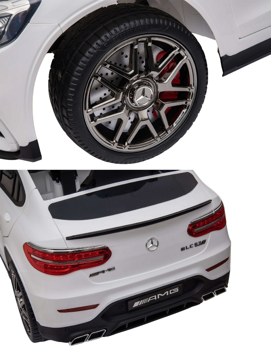 PINGÜE® Montable Eléctrico Niños Mercedes Benz®  AMG GLC63S COUPE Licencia Oficial | Control Remoto 2.4 GHz | Batería 12V 7AH |8 Km/h | 2 Motores 540 | Luces LED, Música, Radio| WHITE