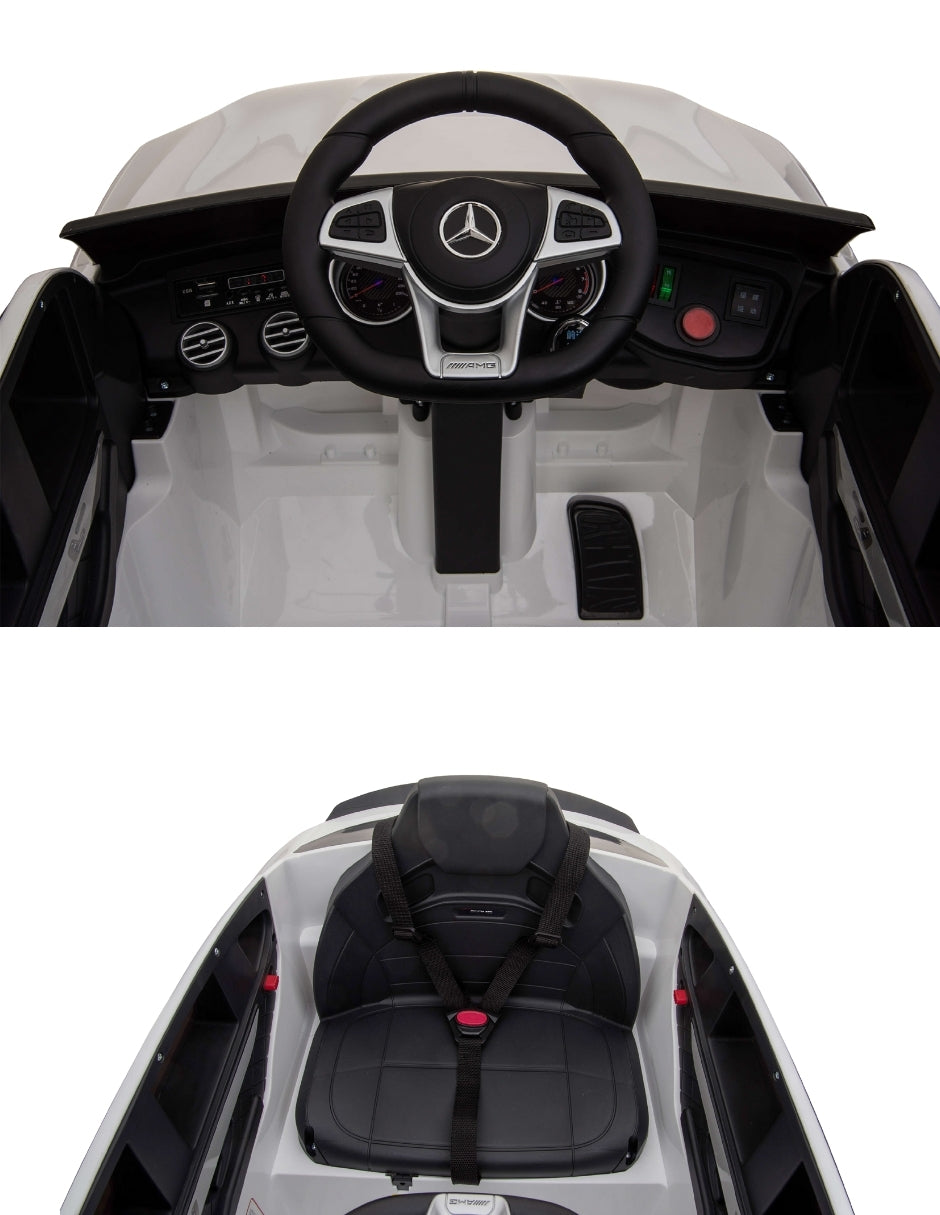 PINGÜE® Montable Eléctrico Niños Mercedes Benz®  AMG GLC63S COUPE Licencia Oficial | Control Remoto 2.4 GHz | Batería 12V 7AH |8 Km/h | 2 Motores 540 | Luces LED, Música, Radio| WHITE
