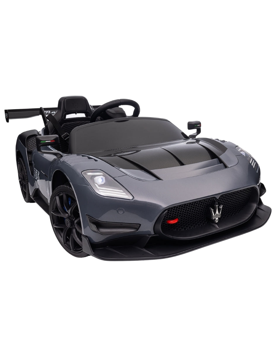 PINGÜE® Montable Eléctrico Niños Maserati® GT2 Licencia Oficial | Control Remoto 2.4 GHz | Batería 12V 4.5AH |8 Km/h | 2 Motores 390 | Luces LED, Música, Radio| GRAY