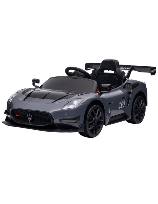 PINGÜE® Montable Eléctrico Niños Maserati® GT2 Licencia Oficial | Control Remoto 2.4 GHz | Batería 12V 4.5AH |8 Km/h | 2 Motores 390 | Luces LED, Música, Radio| GRAY
