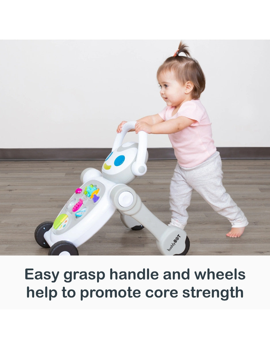 BabyTrend® Smart Steps® Buddy Bot | Andadera 2 en 1 para niños | Modelo robot con luces, sonidos y música | Juguete de aprendizaje y desarrollo | Diferentes etapas de desarrollo.