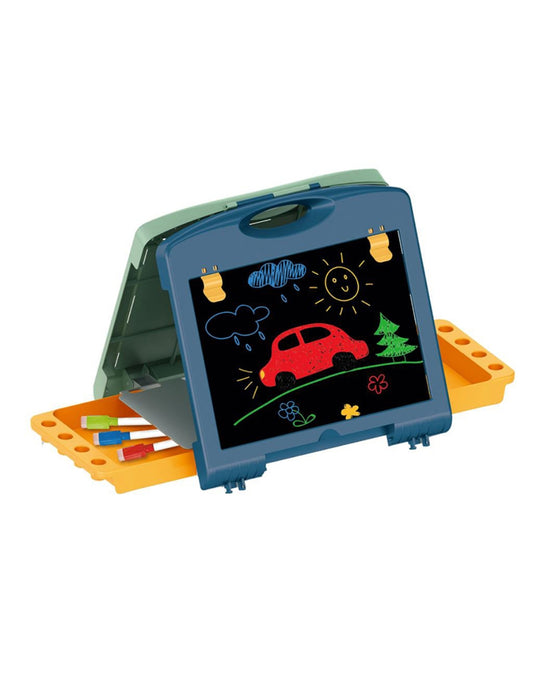 PINGÜE® Tablero Pizarrón tipo portafolio de Doble Vista para dibujo sobre mesa o escritorio | Diseño tipo portafolio Portátil y fácil de guardar | Tablero Magnético y Pizarrón | Doble Cara | Juguetes Educativos y Creativos para Preescolares