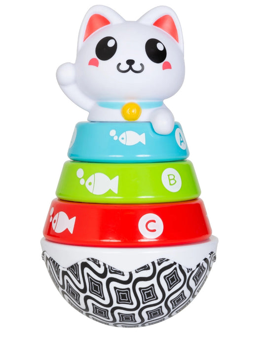 BabyTrend® Smart Steps® Stack-a-Cat | Juguete de Gato de aros y anillos apilables | Juguetes de estimulación, educativos y didácticos para preescolares.
